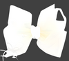 5.5" WATERPROOF HAIR BOWS ON ALLIGATOR CLIP - WHITE