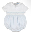 DUOTONE SMOCKED BOY BUBBLE - LIGHT BLUE