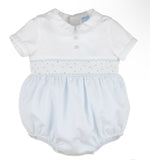 DUOTONE SMOCKED BOY BUBBLE - LIGHT BLUE