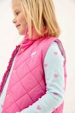 LONG SLEEVE POLLY PLAY DRESS - HEART EYES (BELHAVEN BLUE) WITH WINTER PARK PINK