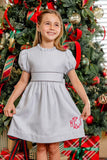 CINDY LOU SASH DRESS - GRANTLEY GRAY HOUNDSTOOTH
