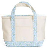 MINI TOTE CANVAS WITH PETITE FLEUR BLUE TRIM