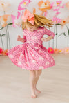 RAINBOW WISHES 3/4 SLEEVE POCKET TWIRL DRESS