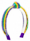 MARDI GRAS STRIPED SEQUIN PRINT KNOT HEADBAND