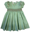 RUFFLE SAGE SMOCKED WAIST DRESS