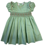 RUFFLE SAGE SMOCKED WAIST DRESS
