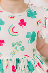 TOP OF MORNIN' FLUTTER SLEEVE TWIRL DRESS