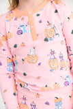 PAYTON PAJAMA SET - CANDY AND CRITTERS (SANDPEARL PINK) WITH SEASHORE SHERBET
