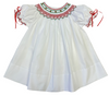 EMMA SMOCKED CHRISTMAS BISHOP DRESS