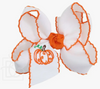 PUMPKIN EMBROIDERED BOW - WHITE