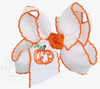 PUMPKIN EMBROIDERED BOW- WHITE