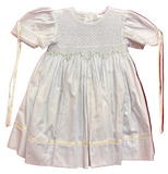 BLUE SMOCKED BODICE DRESS