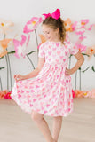 BOW BEAUTY SHORTSLEEVE POCKET TWIRL DRESS