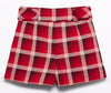 GIRLS PLAID BERMUDA SHORTS