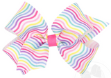 KING BIRTHDAY STRIPE PRINT GROSGRAIN HAIR BOW