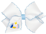 KING NATIVITY EMBROIDERY MOONSTITCH HAIR BOW