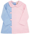 BLAIRE BUTTON DRESS ( CORDUROY ) BEALE STREET BLUE AND PALM BEACH PINK