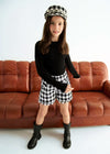 GIRLS VICHY SEQUIN BERMUDA SHORTS