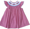 FLAG ANGEL SLEEVE SMOCKED BISHOP DRESS