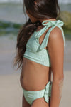 GIRLS PALM GINGHAM TIE - KNOT BIKINI