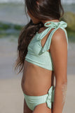 GIRLS PALM GINGHAM TIE - KNOT BIKINI