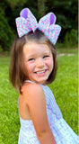 MEDIUM LIGHT ORCHID SEQUIN OVERLAY BOW