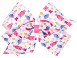 KING PINK NUTCRACKER PRINT HAIR BOW