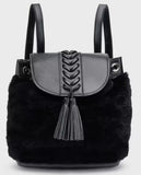 FAUX FUR BACKPACK - BLACK