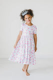 MERMAID SCALES SHORTSLEEVE TWIRL DRESS