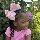 KING LIGHT PINK SEQUIN  OVERLAY BOW