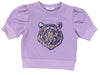 SHORT SLEEVE LAVENDER SEQUIN TIGER SHIRT