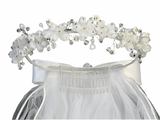 ORGANZA FLOWER RHINESTONE VEIL