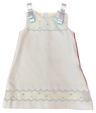 PIQUE SHIFT DRESS - BLUE