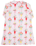 LINDY'S LUNCH DRESS - PINK AND PLENTIFUL WITH RICHMOND RED AND WORTH AVENUE WHITE BUTTONS