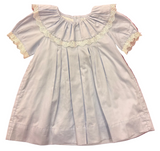 BLUE RUFFLE COLLAR LACE DRESS