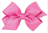 MEDIUM ROSE MIRROR DOT GROSGRAIN OVERLAY HAIR BOW