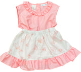 LULU BEBE SWAN SKIRT SET WITH PINK TOP