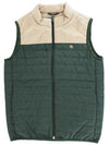 QUILTED VEST - FOREST AND TAN