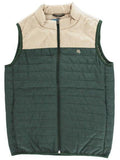QUILTED VEST - FOREST AND TAN
