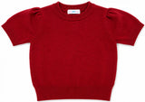 PEGGY RED SHORT SLEEVE SWEATER TOP
