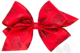 KING VALENTINE TAFFETA GLITTER HEART HAIR BOW