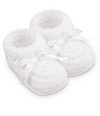 CROCHET RIBBON BOOTIES - WHITE