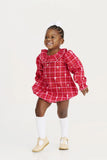LONG SLEEVE RAMONA RUFFLE BUBBLE - TORRINGTON TARTAN WITH PALMETTO PEARL