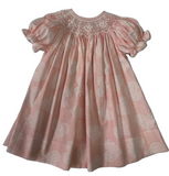 GIRLS SMOCKED FLORAL HEART BISHOP DRESS