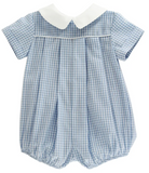 LIGHT BLUE CHECK - DRESSY BUBBLE SHORT