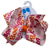 MEDIUM PINK HALLOWEEN PRINT BOW