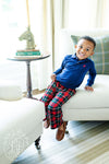 LONG SLEEVE PRIM & PROPER POLO NANTUCKET NAVY WITH RICHMOND RED STORK