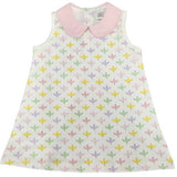 LA LUNA SLEEVELESS PETERPAN COLLAR DRESS WITH BLOOMING FLOWERS