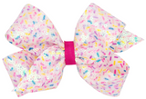 KING SEQUIN NEON CONFETTI PRINT BOW