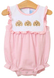 PUPPY TRIO EMBROIDERED RUFFLE BUBBLE